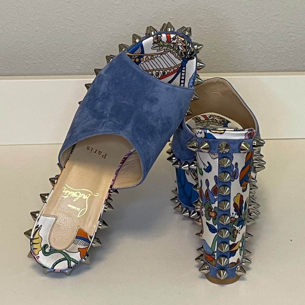 RARE! Christian Louboutin Massivatac 160 Spike Accents Mules 40 10 w/dustbag - Picture 3 of 10